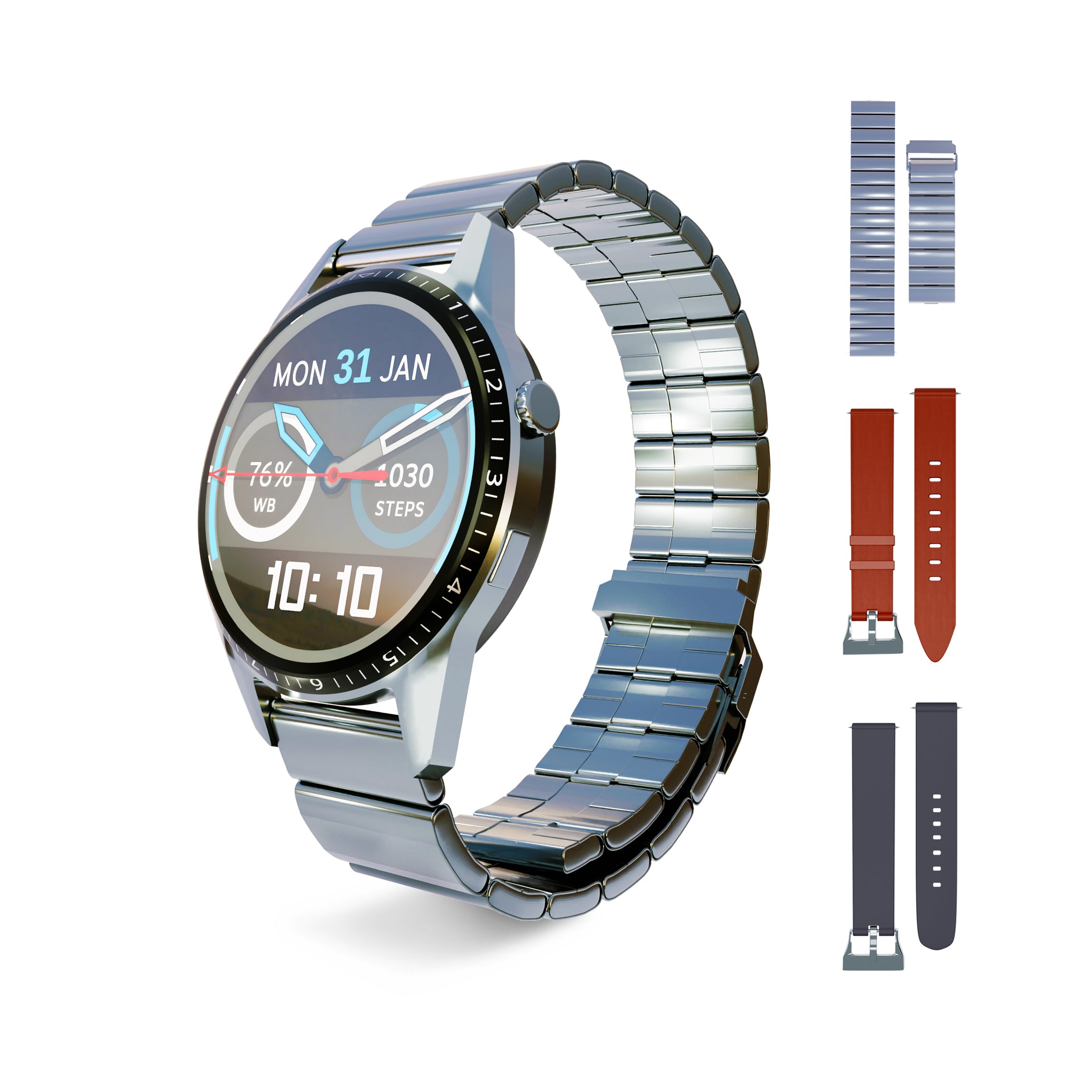 Smart Watch Cruise Collection Sports Modes Waterproof Heart Rate Sleep Quality Monitor With Replaceable 3 Grey, Silver, Brown Straps Smart Watch Cruise Collection Sports Modes Waterproof Heart Rate Sleep Quality Monitor With Replaceable 3 Grey, Silver, Brown Straps